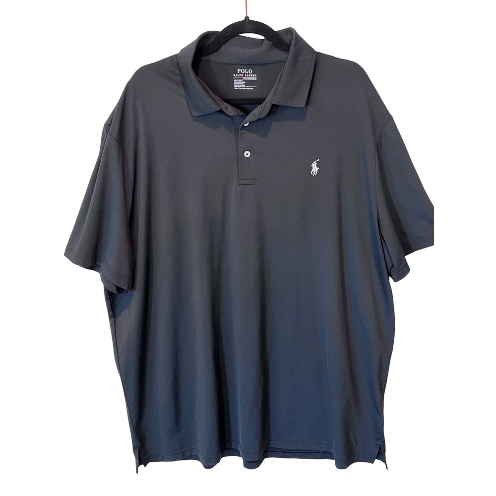 Polo Ralph Lauren XXL Performance Polo Shirt Mens Black Golf Athletic